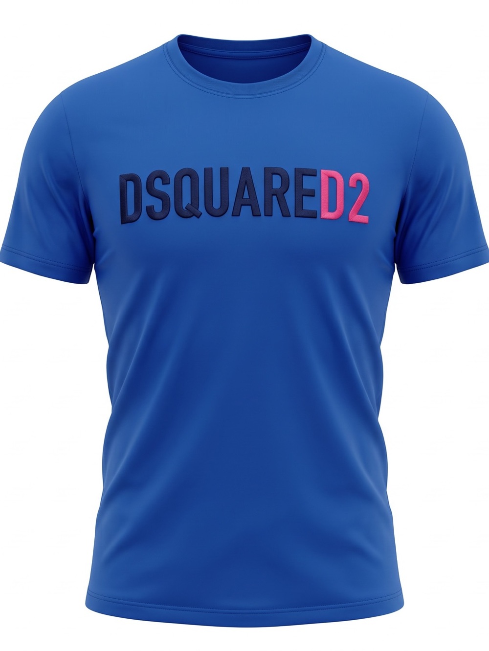 Dsquared2 Mens Blue Embroidered Logo T-Shirt Size M Made in Italy Streetwear